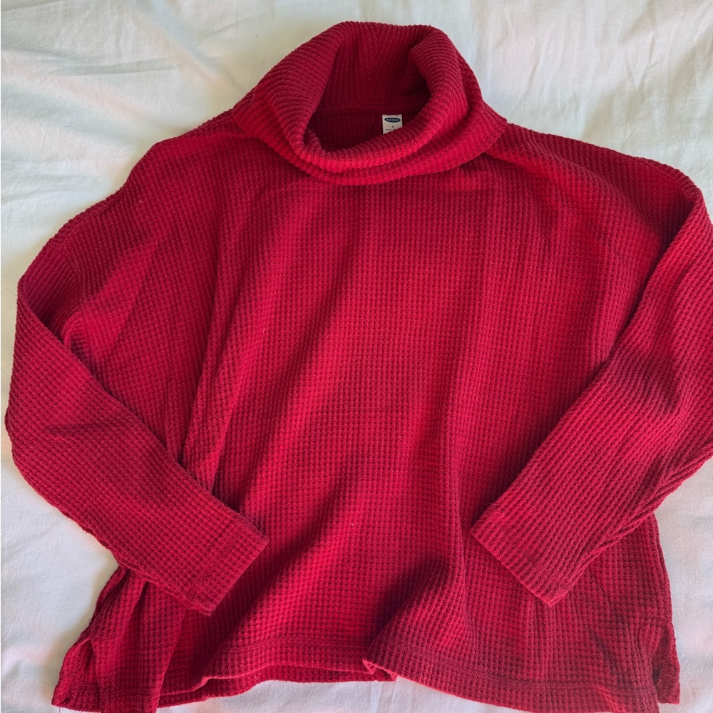 Old Navy Women's Vibrant Red Cowl Neck Sweater
